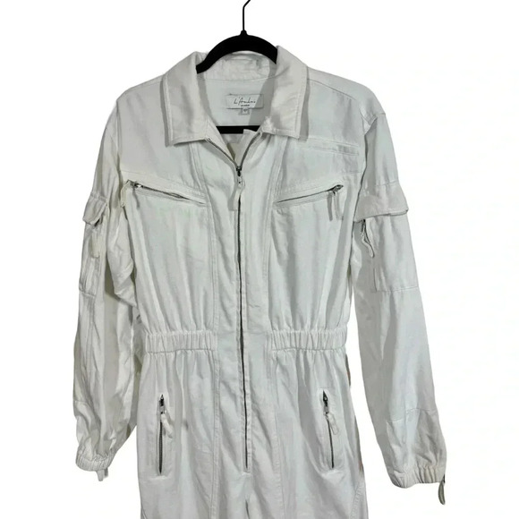 L’Academie Army Coverall Utility Jumpsuit in White x Revolve - Picture 5 of 13